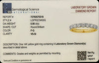 
              14K YELLOW GOLD .90 CARAT CERTIFIED LAB GROWN DIAMONDS RING BAND
            