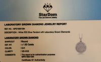 
              1.92 CARAT CERTIFIED LAB GROWN DIAMONDS STERLING SILVER RHODIUM PLATED 1.40 INCHES PENDANT
            