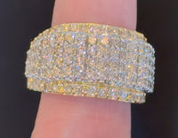 
              10K SOLID YELLOW GOLD 4.50 CARAT REAL DIAMOND ENGAGEMENT RING WEDDING PINKY BAND
            