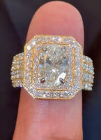 
              10K YELLOW GOLD 8.33 TCW 3.50 CARAT CENTER OVAL CERTIFIED LAB GROWN DIAMONDS RING
            