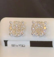 
              10K WHITE GOLD .90 CARAT NATURAL DIAMONDS 8 MM EARRING STUDS
            