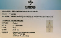 
              1.31 CARAT CERTIFIED LAB GROWN DIAMONDS STERLING SILVER GOLD PLATED 1.75 INCHES CROSS PENDANT
            