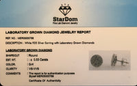 
              .53 CARAT CERTIFIED LAB GROWN DIAMONDS 9 MM STERLING SILVER RHODIUM PLATED STUDS EARRINGS
            