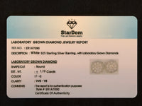 
              1.19 CARAT CERTIFED LAB GROWN DIAMONDS STERLING SILVER 13 MM STUDS EARRINGS
            