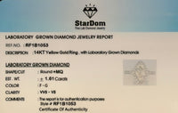 
              14K YELLOW GOLD 1.61 CARAT CERTIFIED LAB GROWN DIAMONDS ENGAGEMENT WEDDING RING
            