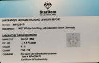 
              14K WHITE GOLD 4.67 CARAT CERTIFIED LAB GROWN DIAMONDS ENGAGEMENT WEDDING RING
            