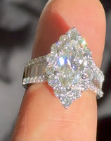 
              10K WHITE GOLD 4.35 CARAT CERTIFIED LAB GROWN DIAMONDS MARQUISE RING
            