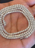 
              14.17 CARAT CERTIFIED LAB GROWN DIAMONDS STERLING SILVER 22 INCHES 15.92 GRAMS 2.5 MM TENNIS CHAIN NECKLACE
            