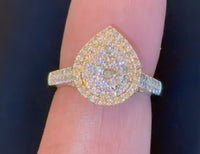 
              10K YELLOW GOLD 1.15 CARAT REAL DIAMOND ENGAGEMENT RING WEDDING RING BRIDAL
            