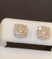 
              .89 CARAT STERLING SILVER RHODIUM PLATED 8 MM CERTIFIED LAB GROWN DIAMONDS STUDS EARRINGS
            