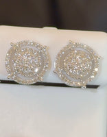 
              .73 CARAT CERTIFED LAB GROWN DIAMONDS STERLING SILVER RHODIUM PLATED 12 MM STUDS EARRINGS
            
