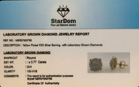 
              .77 CARAT CERTIFIED LAB GROWN DIAMONDS 11 MM STERLING SILVER GOLD PLATED STUDS EARRINGS
            