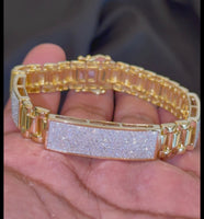 
              3.20 CARAT CERTIFEID LAB GROWN DIAMONDS STERLING SILVER GOLD PLATED 8 INCHES 11 MM BRACELET
            