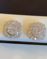
              .92 CARAT CERTIFIED LAB GROWN DIAMONDS 10 MM STERLING SILVER GOLD PLATED STUDS EARRINGS
            