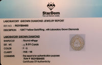 
              10K YELLOW GOLD 9.01 TCW 3 CARAT CENTER PEAR CERTIFIED LAB GROWN DIAMONDS RING
            