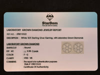 
              .98 CARAT CERTIFED LAB GROWN DIAMONDS STERLING SILVER 7 MM STUDS EARRINGS
            