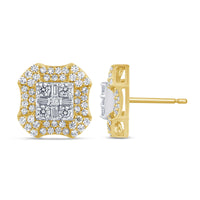 
              10K YELLOW GOLD 1.75 CARAT 12 MM 100% GENUINE DIAMONDS MENS/WOMENS EARRING STUDS
            