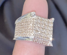 10K WHITE GOLD 3.50 CARAT MENS REAL DIAMOND ENGAGEMENT WEDDING PINKY RING BAND