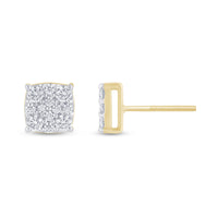 
              10K YELLOW GOLD .75 CARAT 7 MM 100% GENUINE DIAMONDS MENS/WOMENS EARRING STUDS
            
