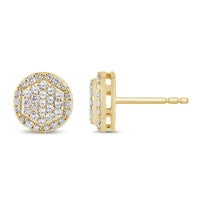 
              10K YELLOW GOLD .60 CARAT 9 MM 100% GENUINE DIAMONDS MENS/WOMENS EARRING STUDS
            