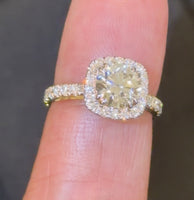 
              14K YELLOW GOLD 2.34 CARAT CERTIFIED LAB GROWN DIAMONDS ENGAGEMENT WEDDING RING
            