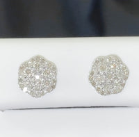 
              .35 CARAT NATURAL DIAMONDS STERLING SILVER 8 MM EARRINGS STUDS
            