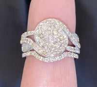 
              10K WHITE GOLD 1.60 CARAT WOMENS REAL DIAMOND ENGAGEMENT RING WEDDING BAND SET
            