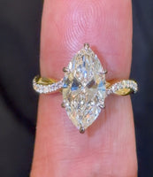 
              14K YELLOW GOLD 4.22 CARAT CERTIFIED LAB GROWN DIAMONDS ENGAGEMENT WEDDING RING
            