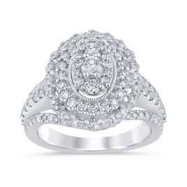 10K WHITE GOLD 1.50 CARAT WOMEN REAL DIAMOND ENGAGEMENT RING WEDDING RING BRIDAL