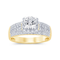 
              10K YELLOW GOLD 1.75 CARAT NATURAL DIAMOND CENTER .85 CARAT ENGAGEMENT RING WEDDING RING BRIDAL
            