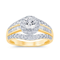 
              10K YELLOW GOLD 2 CARAT WOMEN NATURAL DIAMOND .60 CARAT CENTER DIAMOND ENGAGEMENT RING WEDDING RING BRIDAL
            