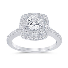 10K WHITE GOLD 1.25 CARAT NATURAL DIAMOND CENTER .50 CARAT ENGAGEMENT RING WEDDING RING BRIDAL