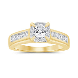 10K YELLOW GOLD 1.25 CARAT WOMEN NATURAL DIAMOND .40 CARAT CENTER DIAMOND ENGAGEMENT RING WEDDING RING BRIDAL