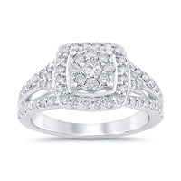 
              10K WHITE GOLD 1.15 CARAT WOMEN REAL DIAMOND ENGAGEMENT RING WEDDING RING BRIDAL
            