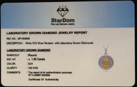
              1.60 CARAT CERTIFIED LAB GROWN DIAMONDS STERLING SILVER RHODIUM PLATED 1.25 INCHES PENDANT
            