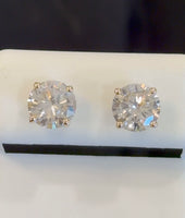 
              10K YELLOW GOLD 2.50 CARAT 7 MM LAB GROWN DIAMONDS SOLITAIRE STUDS EARRINGS
            