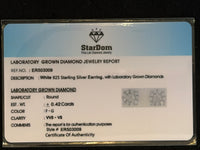 
              .42 CARAT CERTIFED LAB GROWN DIAMONDS STERLING SILVER 7 MM STUDS EARRINGS
            