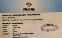 
              3.82 CARAT CERTIFIED LAB GROWN DIAMONDS STERLING SILVER 8.50 INCHES 10 MM BRACELET
            