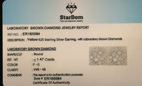 
              1.47 CARAT CERTIFIED LAB GROWN DIAMONDS 10 MM STERLING SILVER GOLD PLATED STUDS EARRINGS
            