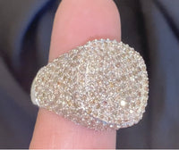 
              10K WHITE GOLD 6.50 CARAT MENS REAL DIAMOND ENGAGEMENT WEDDING PINKY RING BAND
            