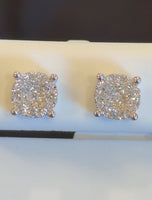 
              .54 CARAT CERTIFED LAB GROWN DIAMONDS STERLING SILVER 9 MM STUDS EARRINGS
            