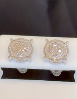 
              .50 CARAT NATURAL DIAMONDS STERLING SILVER 9 MM EARRINGS STUDS
            