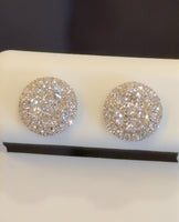 
              .95 CARAT CERTIFIED LAB GROWN DIAMONDS 9 MM STERLING SILVER RHODIUM PLATED STUDS EARRINGS
            
