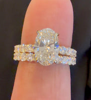
              14K YELLOW GOLD 4.59 CARAT CERTIFIED LAB GROWN DIAMONDS ENGAGEMENT RING WEDDING BAND BRIDAL SET
            