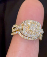 
              14K YELLOW GOLD 2.25 CARAT NATURAL DIAMOND CENTER .55 CARAT ENGAGEMENT RING WEDDING BAND BRIDAL SET
            