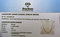 
              5.88 CARAT LAB GROWN DIAMONDS STERLING SILVER GOLD PLATED 22 INCHES 32.46 GRAMS 4 MM TENNIS CHAIN NECKLACE
            