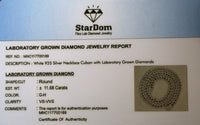
              11.68 CARAT LAB GROWN DIAMONDS STERLING SILVER 22 INCHES 70.96 GRAMS 9 MM CUBAN LINK CHAIN NECKLACE
            