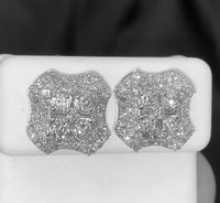 
              10K WHITE GOLD 1.75 CARAT 12 MM 100% GENUINE DIAMONDS MENS/WOMENS EARRING STUDS
            