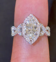 
              14K WHITE GOLD 2.37 CARAT CERTIFIED LAB GROWN DIAMONDS ENGAGEMENT WEDDING RING
            