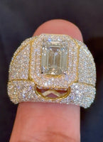 
              10K YELLOW GOLD 11.37 TCW 4 CARAT CENTER EMERALD CERTIFIED LAB GROWN DIAMONDS RING
            